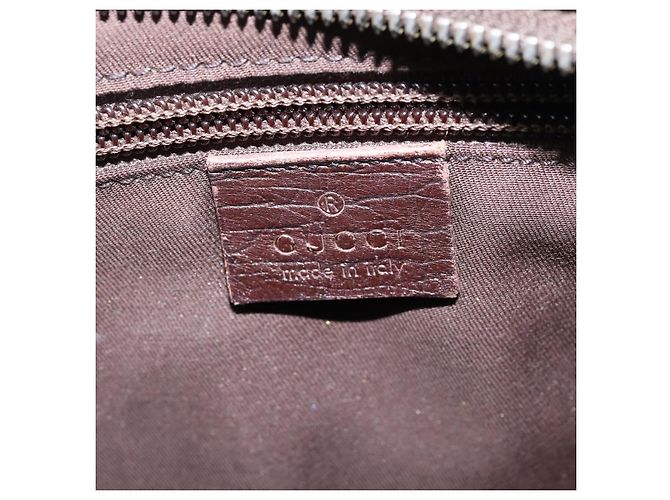 Gucci Borsa a spalla GG Supreme in PVC marrone argento Auth bs30401 - vista 16