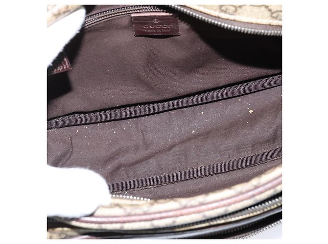 Gucci Borsa a spalla GG Supreme in PVC marrone argento Auth bs30401 - vista 17
