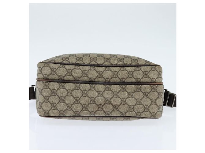 Gucci Borsa a spalla GG Supreme in PVC marrone argento Auth bs30401 - vista 9
