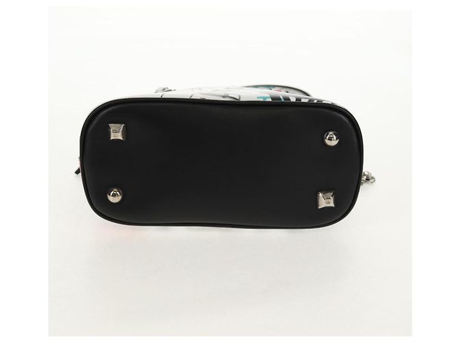 Autre Marque Borsa a mano con catena in pelle 2 in 1 Maison Margiela Bianco Nero Argento Auth 128505M - vista 12