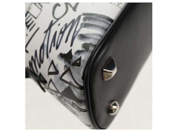 Autre Marque Borsa a mano con catena in pelle 2 in 1 Maison Margiela Bianco Nero Argento Auth 128505M - vista 15