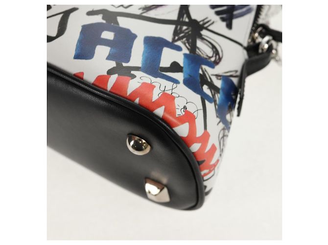 Autre Marque Borsa a mano con catena in pelle 2 in 1 Maison Margiela Bianco Nero Argento Auth 128505M - vista 16
