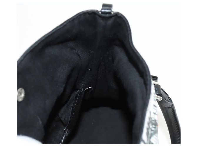 Autre Marque Borsa a mano con catena in pelle 2 in 1 Maison Margiela Bianco Nero Argento Auth 128505M - vista 21
