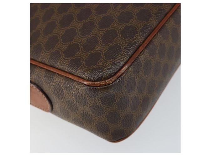 Céline Borsa a Spalla in Tela Macadam CELINE in Pelle PVC Marrone Oro Auth ep11508 D'oro - vista 11