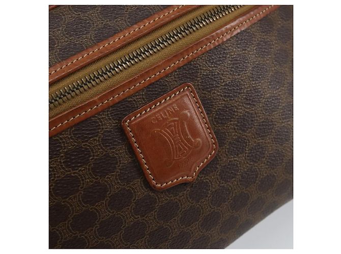 Céline Borsa a Spalla in Tela Macadam CELINE in Pelle PVC Marrone Oro Auth ep11508 D'oro - vista 14