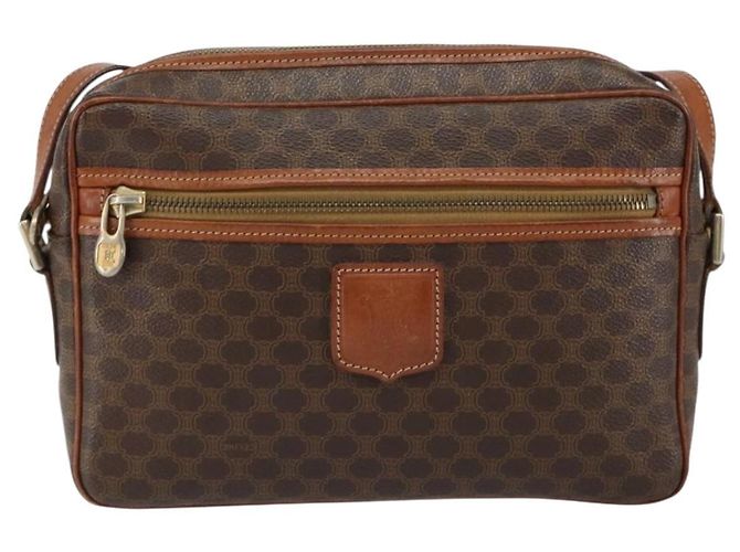 Céline Borsa a Spalla in Tela Macadam CELINE in Pelle PVC Marrone Oro Auth ep11508 D'oro - vista 2
