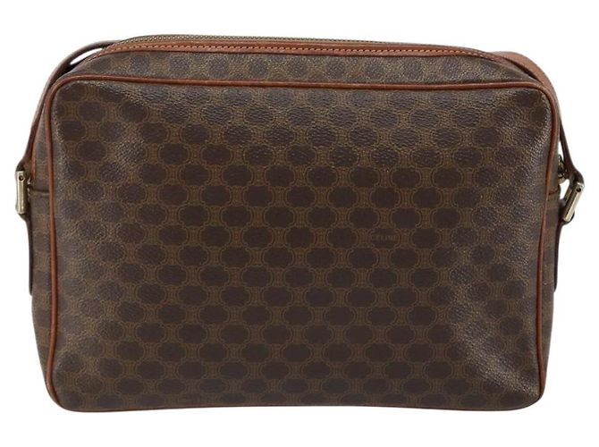 Céline Borsa a Spalla in Tela Macadam CELINE in Pelle PVC Marrone Oro Auth ep11508 D'oro - vista 3