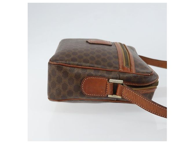 Céline Borsa a Spalla in Tela Macadam CELINE in Pelle PVC Marrone Oro Auth ep11508 D'oro - vista 4