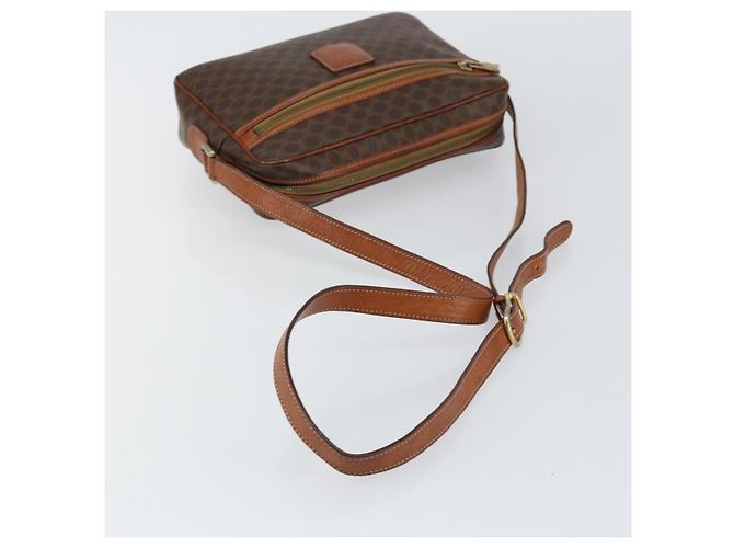 Céline Borsa a Spalla in Tela Macadam CELINE in Pelle PVC Marrone Oro Auth ep11508 D'oro - vista 7