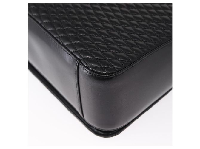 BALLY Borsa a Spalla Trapuntata in Pelle Nera e Oro Auth 153353 Nero D'oro - vista 17