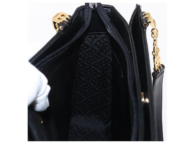 BALLY Borsa a Spalla Trapuntata in Pelle Nera e Oro Auth 153353 Nero D'oro - vista 19