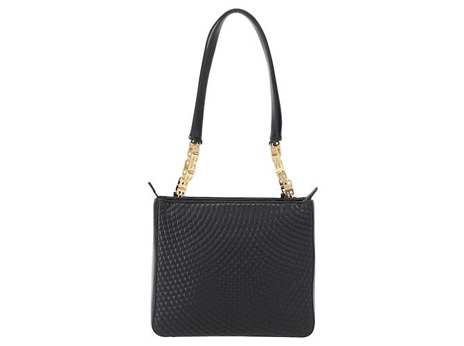BALLY Borsa a Spalla Trapuntata in Pelle Nera e Oro Auth 153353 Nero D'oro - vista 2