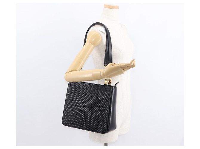 BALLY Borsa a Spalla Trapuntata in Pelle Nera e Oro Auth 153353 Nero D'oro - vista 23