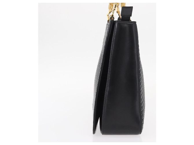 BALLY Borsa a Spalla Trapuntata in Pelle Nera e Oro Auth 153353 Nero D'oro - vista 3