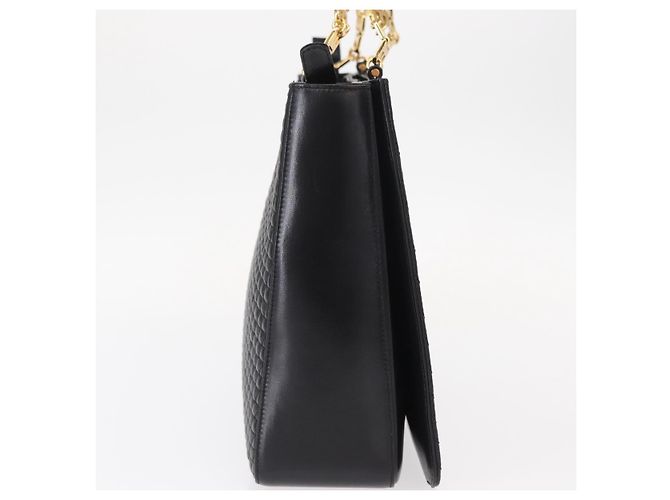 BALLY Borsa a Spalla Trapuntata in Pelle Nera e Oro Auth 153353 Nero D'oro - vista 4