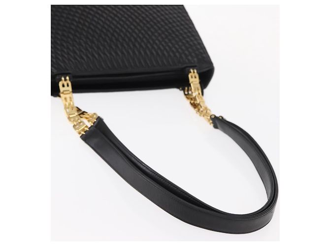 BALLY Borsa a Spalla Trapuntata in Pelle Nera e Oro Auth 153353 Nero D'oro - vista 7