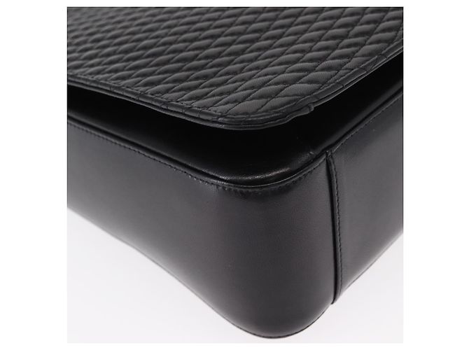 BALLY Borsa a Spalla Trapuntata in Pelle Nera e Oro Auth 153353 Nero D'oro - vista 8