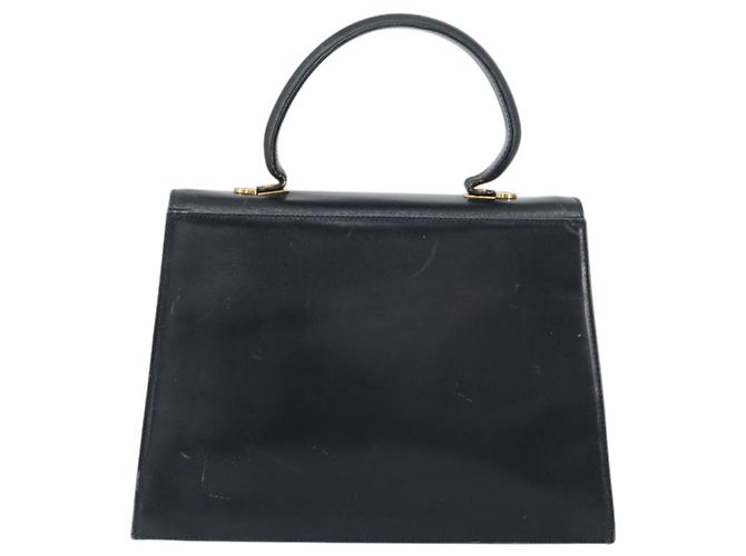 Borsa a mano Gancini in smalto blu navy e oro Auth 149268 di Salvatore Ferragamo - vista 3