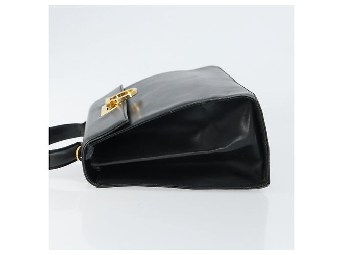 Borsa a mano Gancini in smalto blu navy e oro Auth 149268 di Salvatore Ferragamo - vista 5