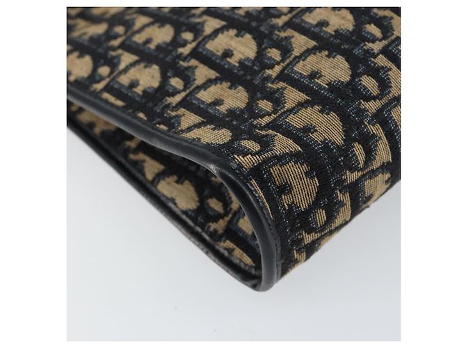 Borsa a Spalla in Tela Trotter Christian Dior Blu Navy Oro Auth ep11547 D'oro - vista 11