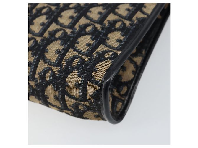 Borsa a Spalla in Tela Trotter Christian Dior Blu Navy Oro Auth ep11547 D'oro - vista 12