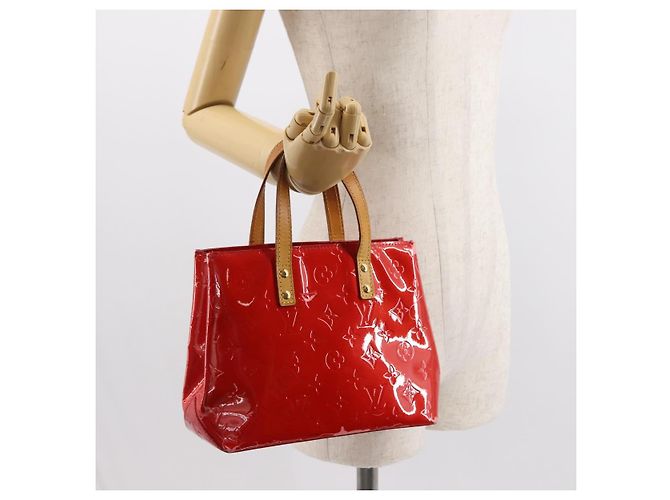 LOUIS VUITTON Monogram Vernis Reade PM Borsa a Mano Rossa M91088 LV Auth 150266 Rosso - vista 21