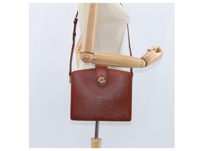 Borsa a Spalla Capuchin Epi Louis Vuitton Marrone M52343 LV Auth BA7425 - vista 23