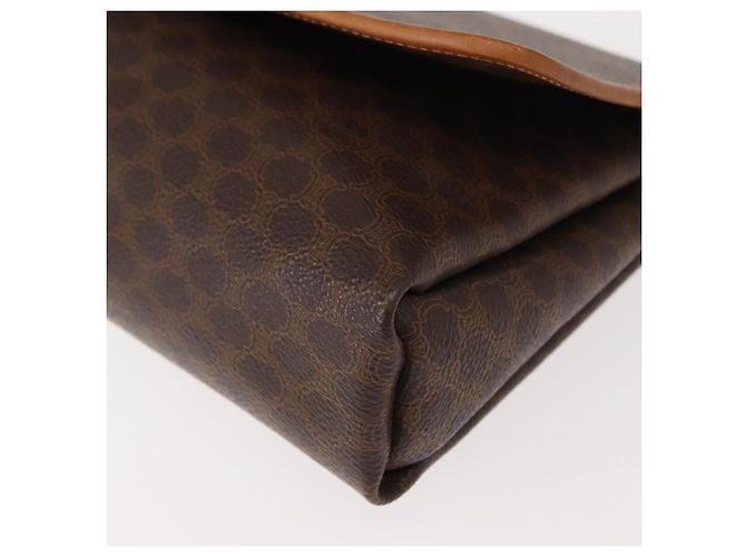 Céline Borsa a Spalla in Tela Macadam CELINE PVC Marrone Oro Auth ep11522 D'oro - vista 11