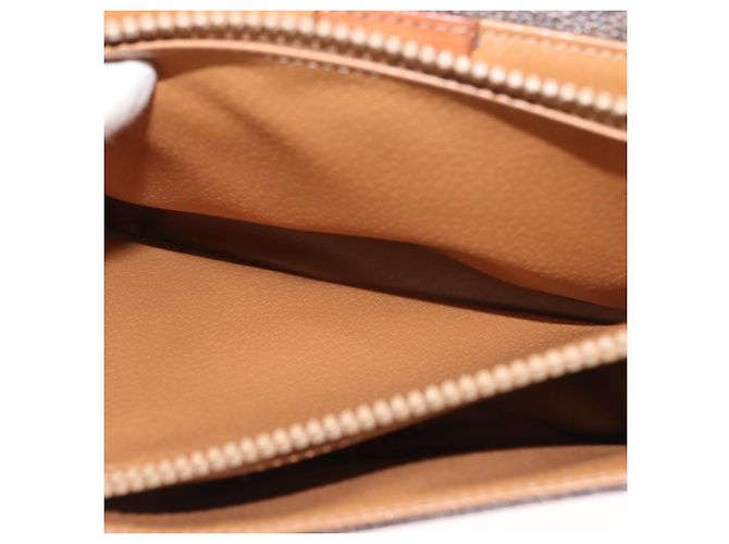 Céline Borsa a Spalla in Tela Macadam CELINE PVC Marrone Oro Auth ep11522 D'oro - vista 22