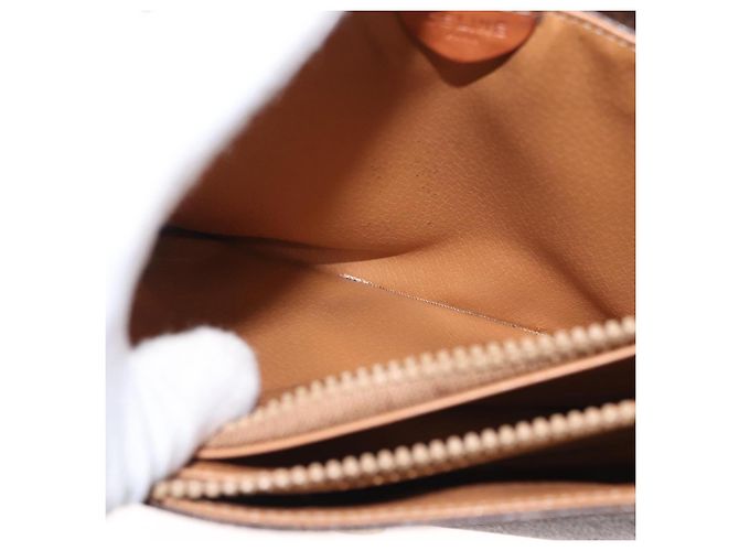 Céline Borsa a Spalla in Tela Macadam CELINE PVC Marrone Oro Auth ep11522 D'oro - vista 23
