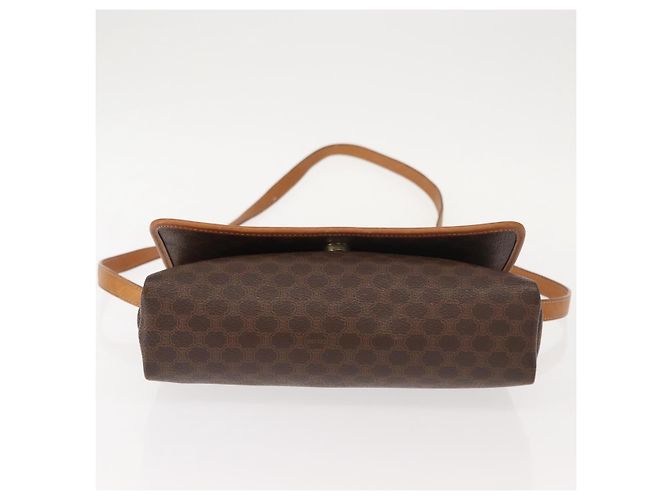 Céline Borsa a Spalla in Tela Macadam CELINE PVC Marrone Oro Auth ep11522 D'oro - vista 9