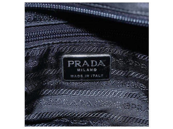 PRADA Borsa a mano in nylon nero Auth bs30539 - vista 16