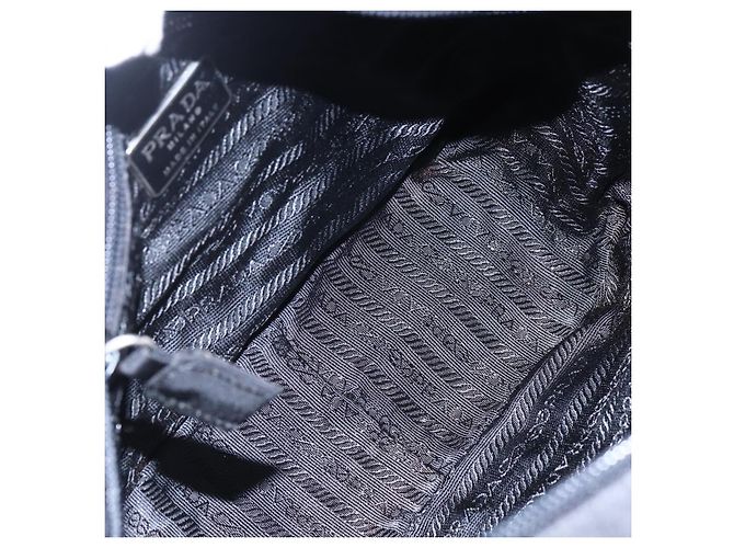 PRADA Borsa a mano in nylon nero Auth bs30539 - vista 18