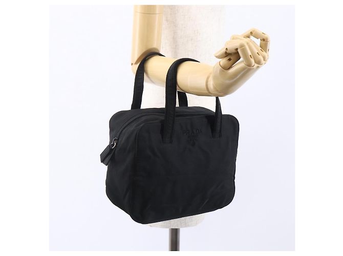 PRADA Borsa a mano in nylon nero Auth bs30539 - vista 23