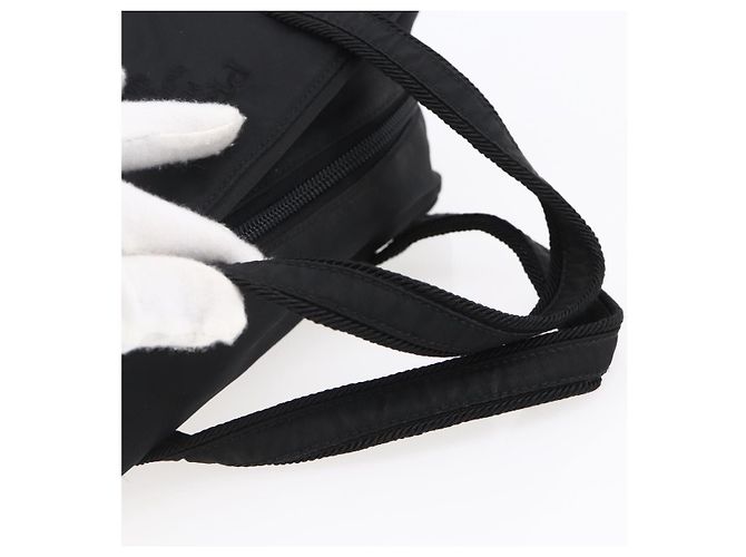 PRADA Borsa a mano in nylon nero Auth bs30539 - vista 7