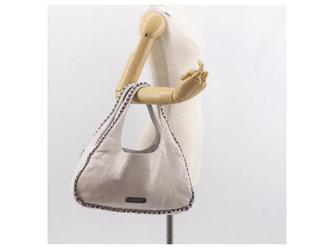 Borsa a Spalla CHANEL in Pelle Rosa Argento CC Auth 150457 - vista 25