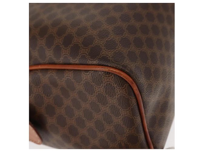 Céline Borsa a mano in tela Macadam CELINE PVC marrone oro Auth 147895 D'oro - vista 10