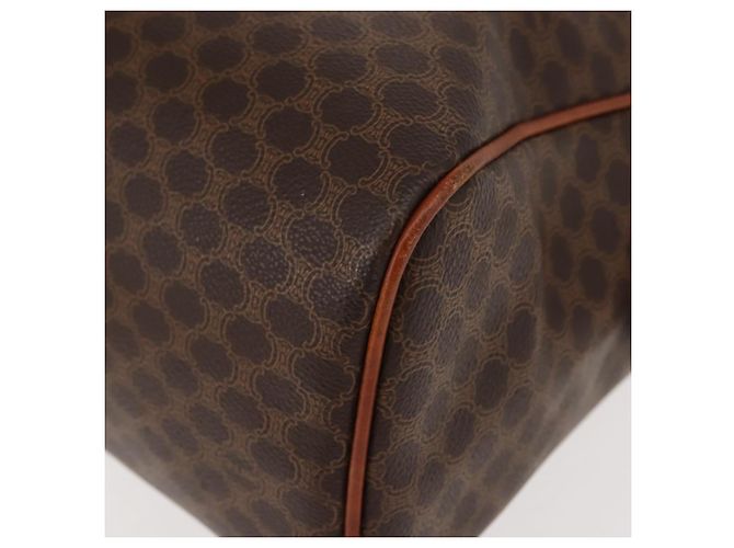Céline Borsa a mano in tela Macadam CELINE PVC marrone oro Auth 147895 D'oro - vista 11