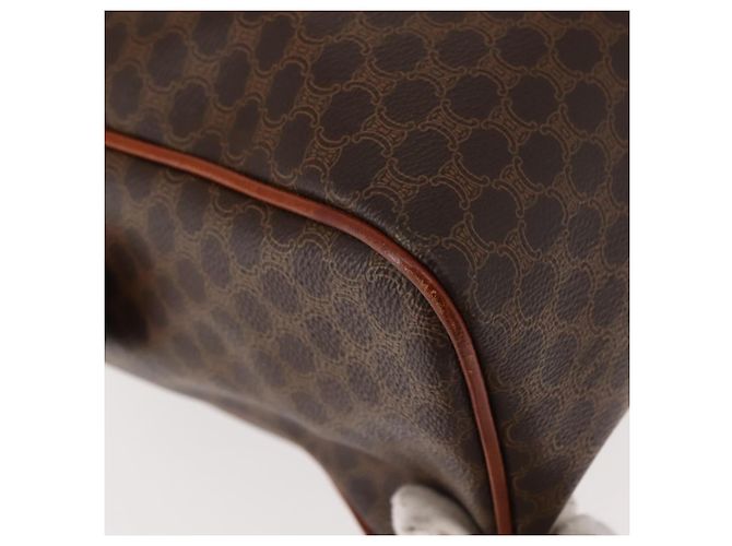 Céline Borsa a mano in tela Macadam CELINE PVC marrone oro Auth 147895 D'oro - vista 12