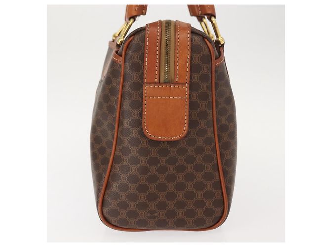 Céline Borsa a mano in tela Macadam CELINE PVC marrone oro Auth 147895 D'oro - vista 4