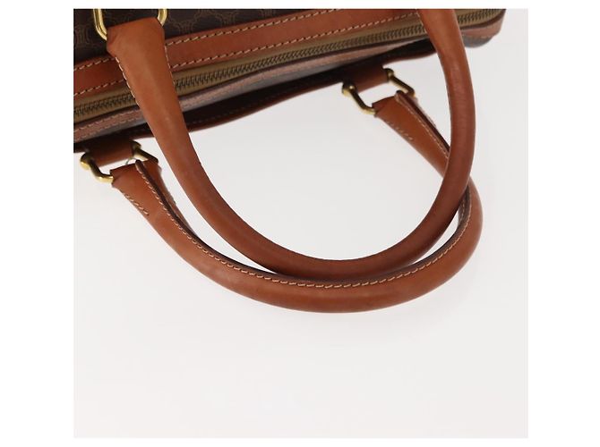 Céline Borsa a mano in tela Macadam CELINE PVC marrone oro Auth 147895 D'oro - vista 7