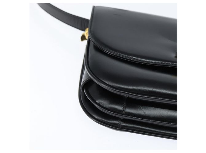 Borsa a Spalla in Pelle Nera e Oro GUCCI 001 406 0621 Auth BA7466 Nero D'oro - vista 10