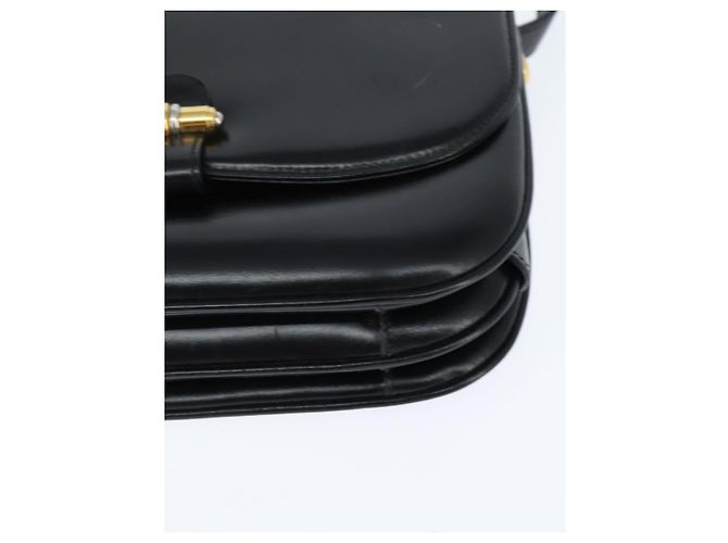 Borsa a Spalla in Pelle Nera e Oro GUCCI 001 406 0621 Auth BA7466 Nero D'oro - vista 11