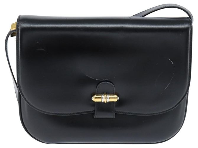 Borsa a Spalla in Pelle Nera e Oro GUCCI 001 406 0621 Auth BA7466 Nero D'oro - vista 2