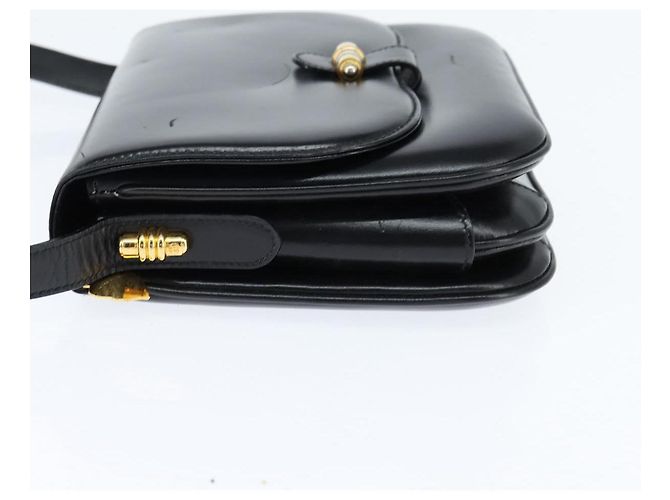 Borsa a Spalla in Pelle Nera e Oro GUCCI 001 406 0621 Auth BA7466 Nero D'oro - vista 4