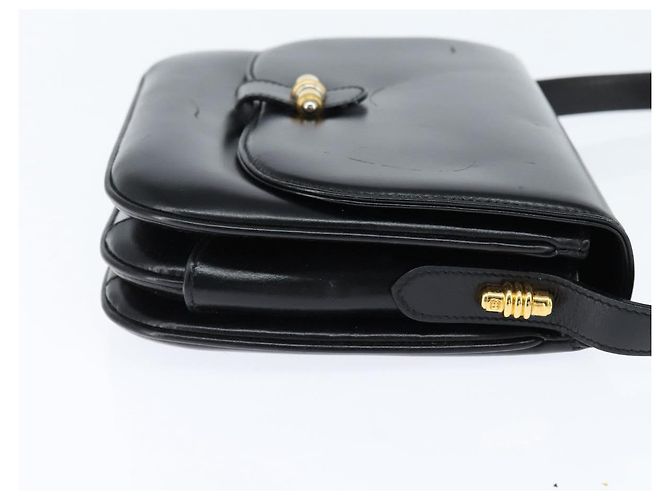 Borsa a Spalla in Pelle Nera e Oro GUCCI 001 406 0621 Auth BA7466 Nero D'oro - vista 5