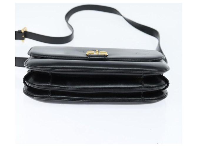 Borsa a Spalla in Pelle Nera e Oro GUCCI 001 406 0621 Auth BA7466 Nero D'oro - vista 9