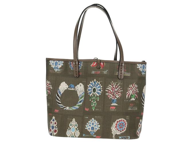 Bulgari BVLGARI Tote Bag aus Leder PVC grau silber Auth BA7359V Braun - Ansicht 2