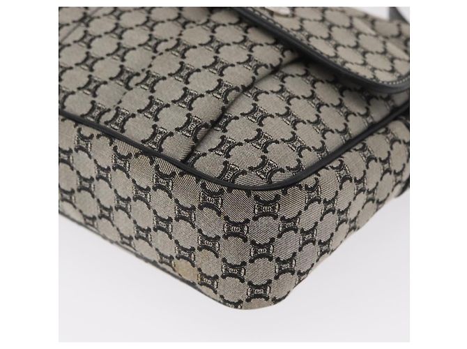Céline Bolso de Hombro de Lona Macadam CELINE Gris Plata Auténtico ep11913 Castaño - vista 14