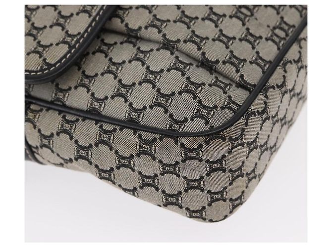 Céline Bolso de Hombro de Lona Macadam CELINE Gris Plata Auténtico ep11913 Castaño - vista 9